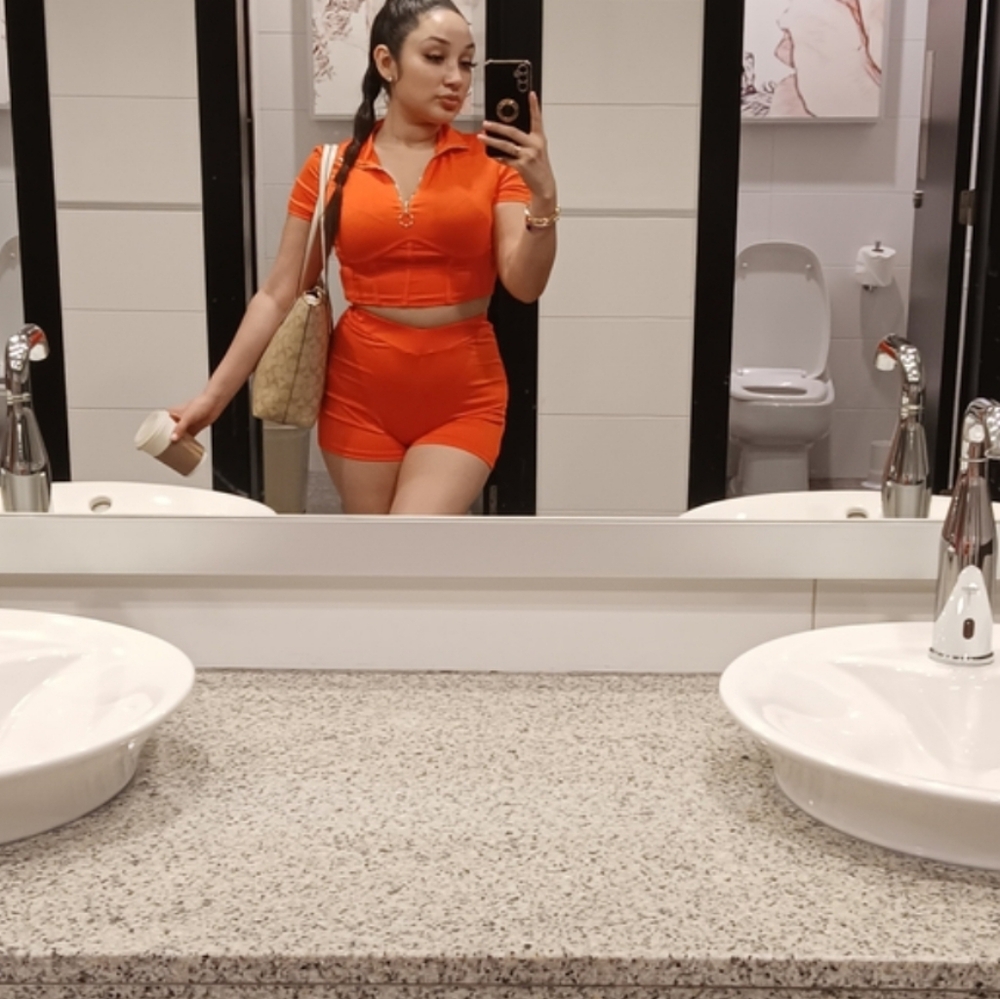 Chic Orange Two-Piece Set